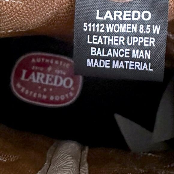 LAREDO Distressed Western Cowboy Boots Leather R Toe Size 8.5 - Picture 11 of 16